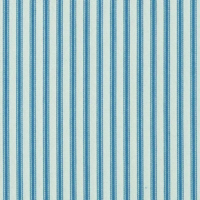 New Woven Ticking in Cabana Blue, a patterned woven fabric in cotton. Ideal for drapery, pillows, bedding and light upholstery. Shop samples online